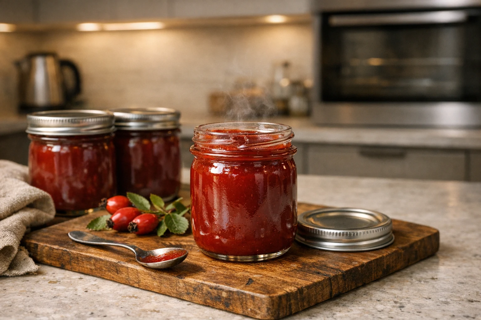 Rozenbotteljam zonder prikkelende haartjes