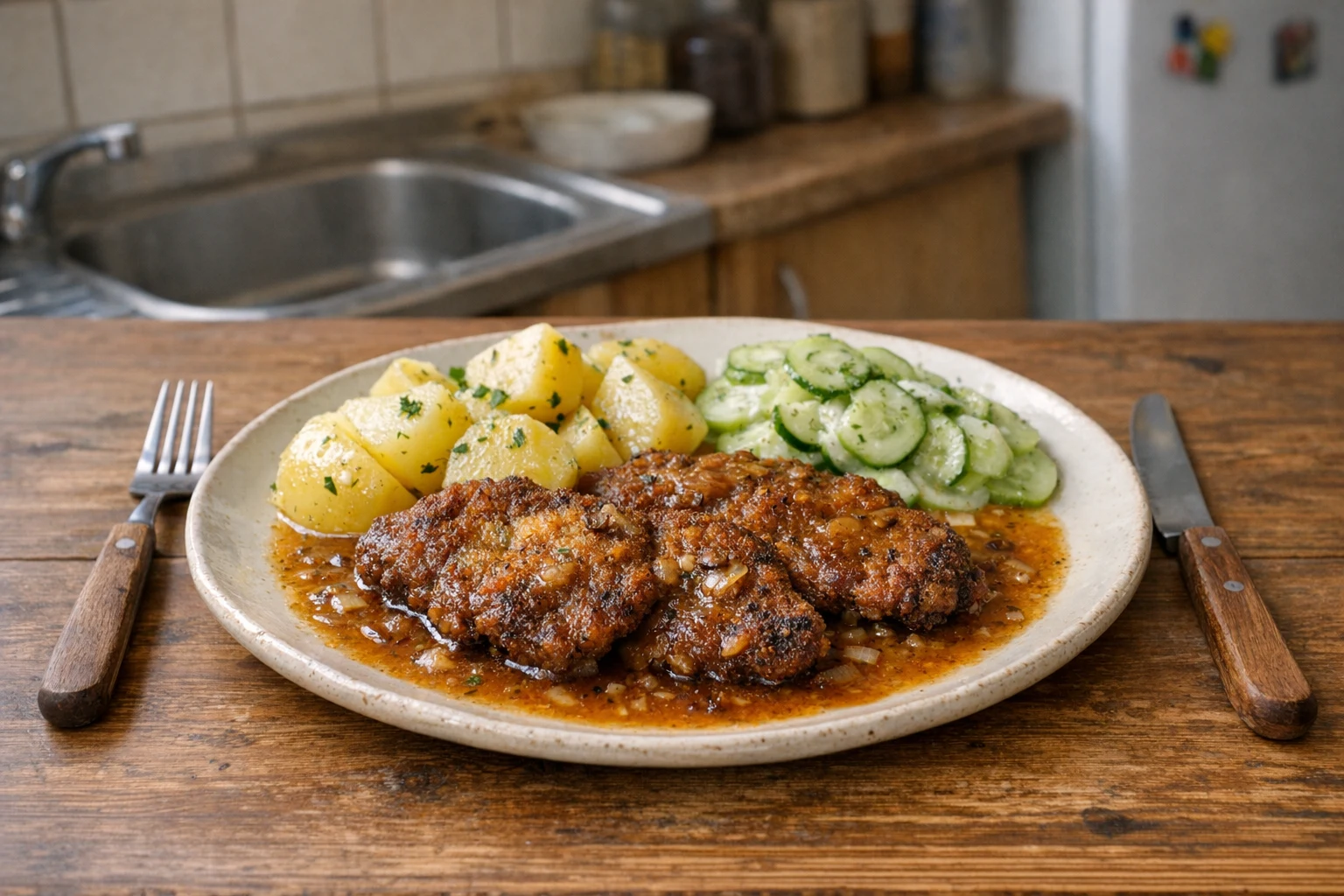 Omgekeerde runderschnitzels