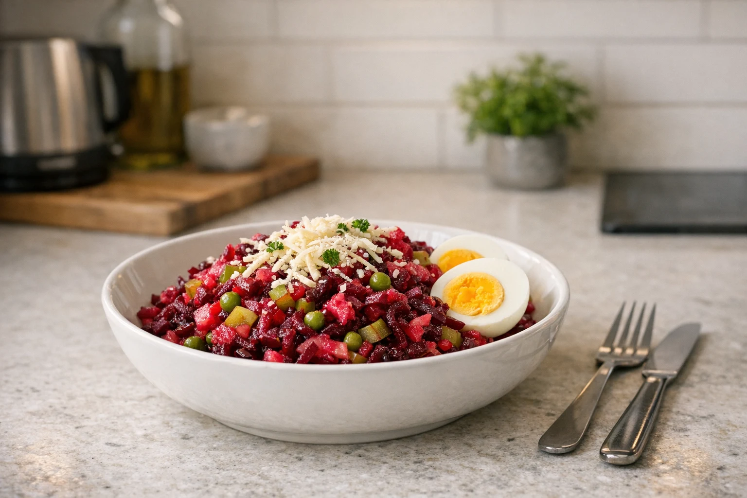 Bietensalade voor het avondeten