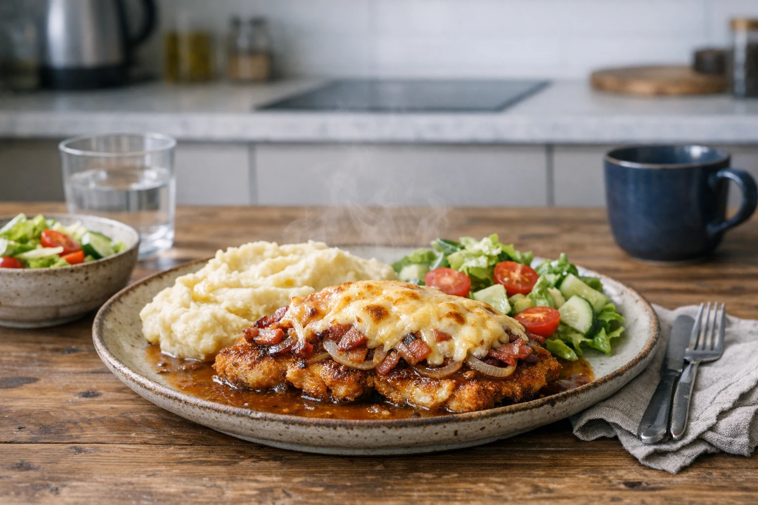 Omgekeerd gepaneerde kipfilets uit de oven