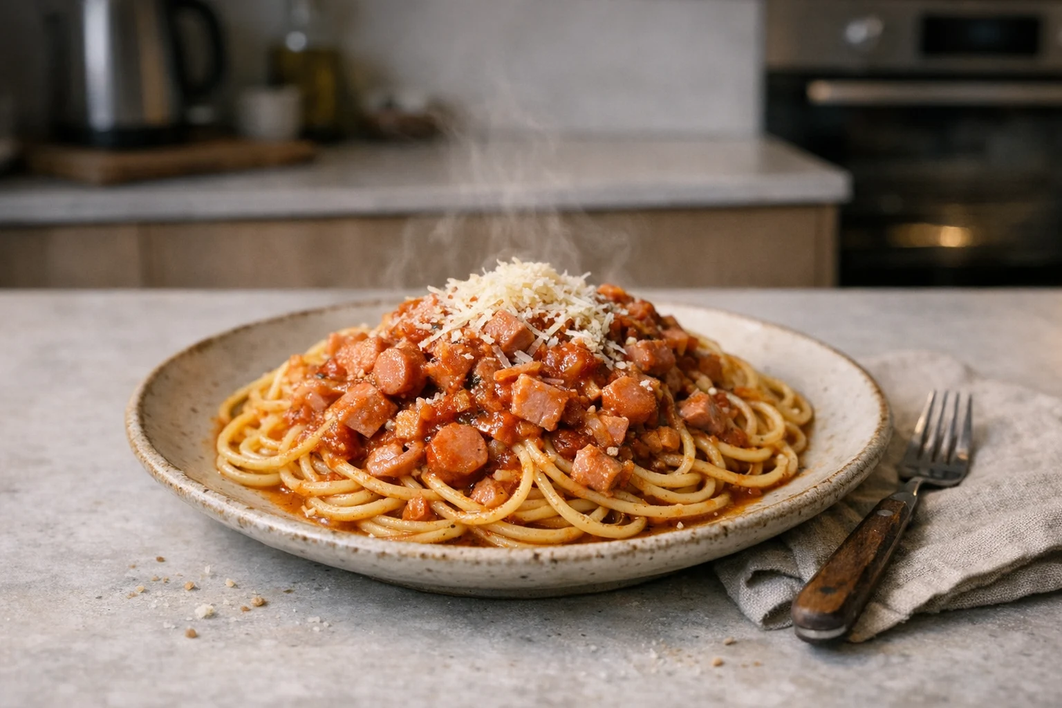 Spaghettisaus met mortadella