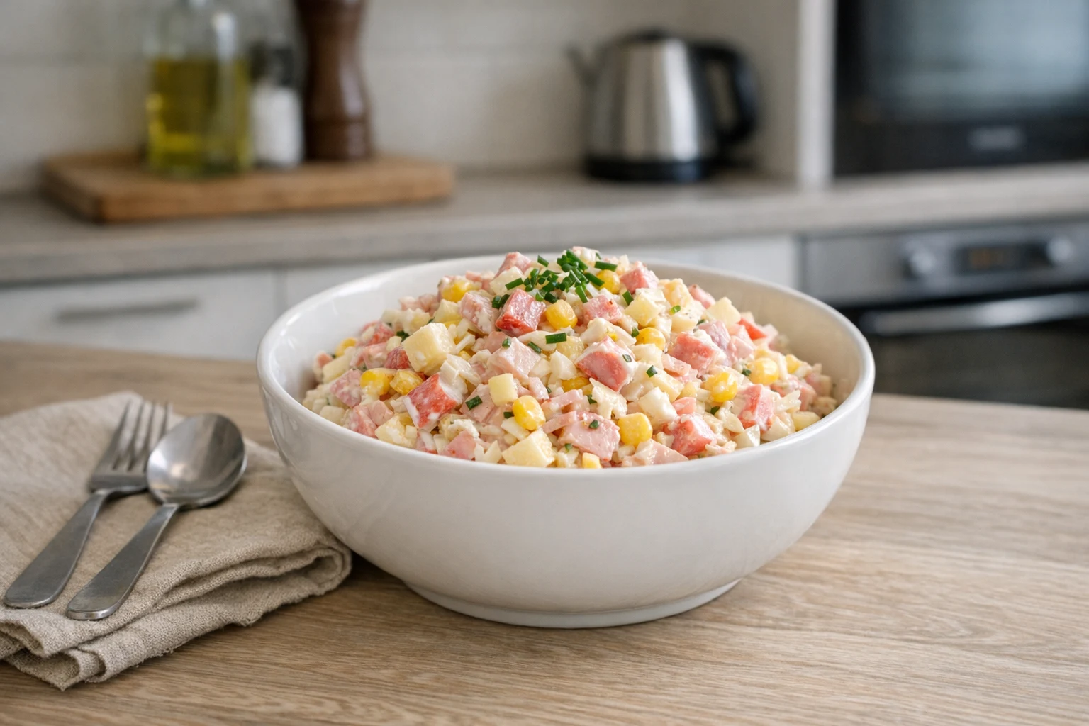 Salade met surimisticks
