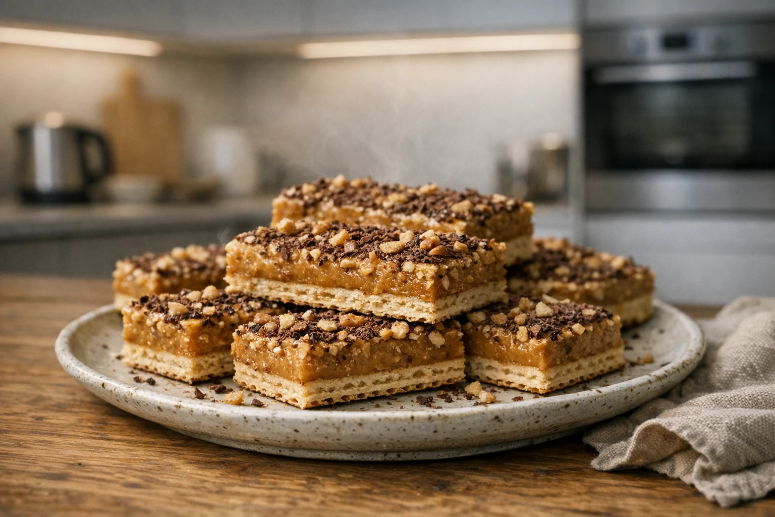 Karamelgebak op wafels