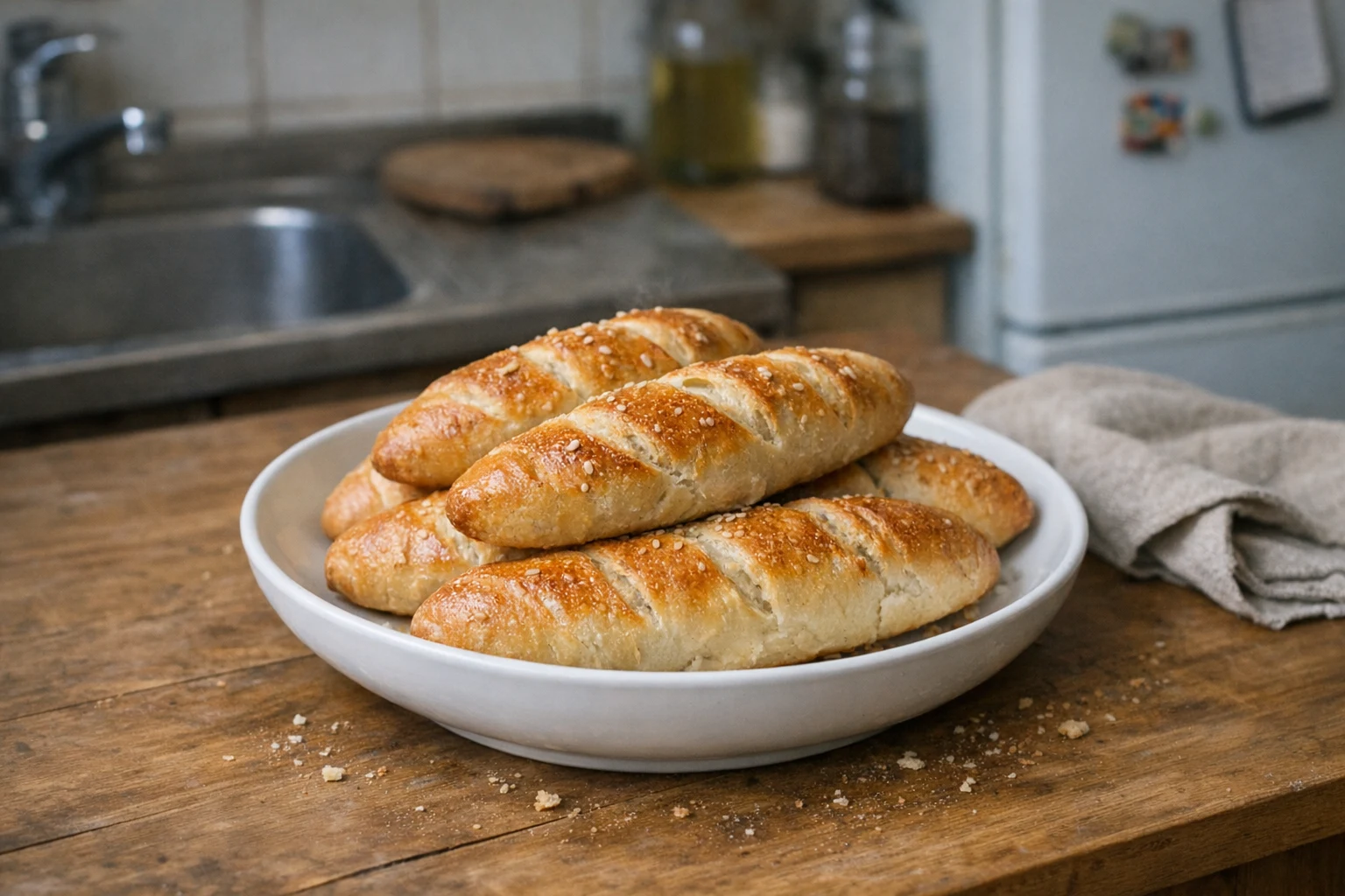 Zelfgemaakte baguettes