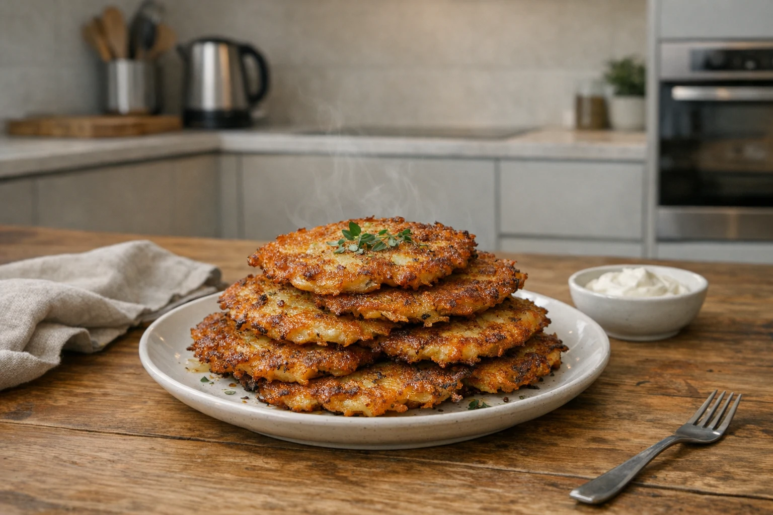Aardappelkoekjes met een krokante buitenkant