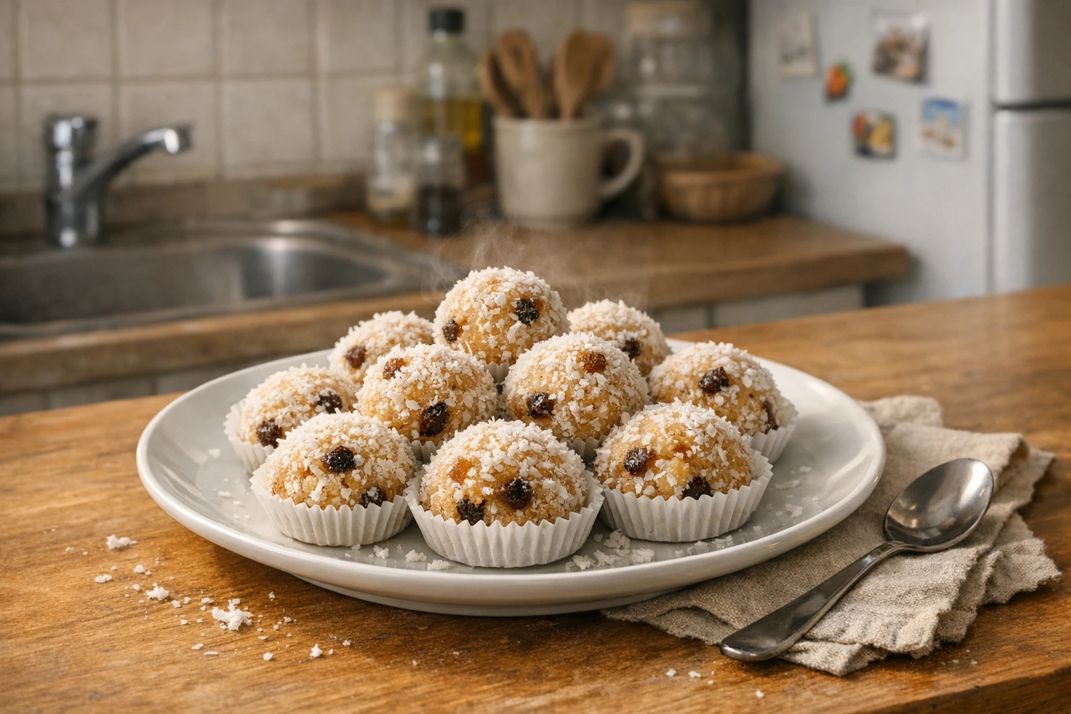 Kokosballetjes met rumaroma van gebakken biscuit