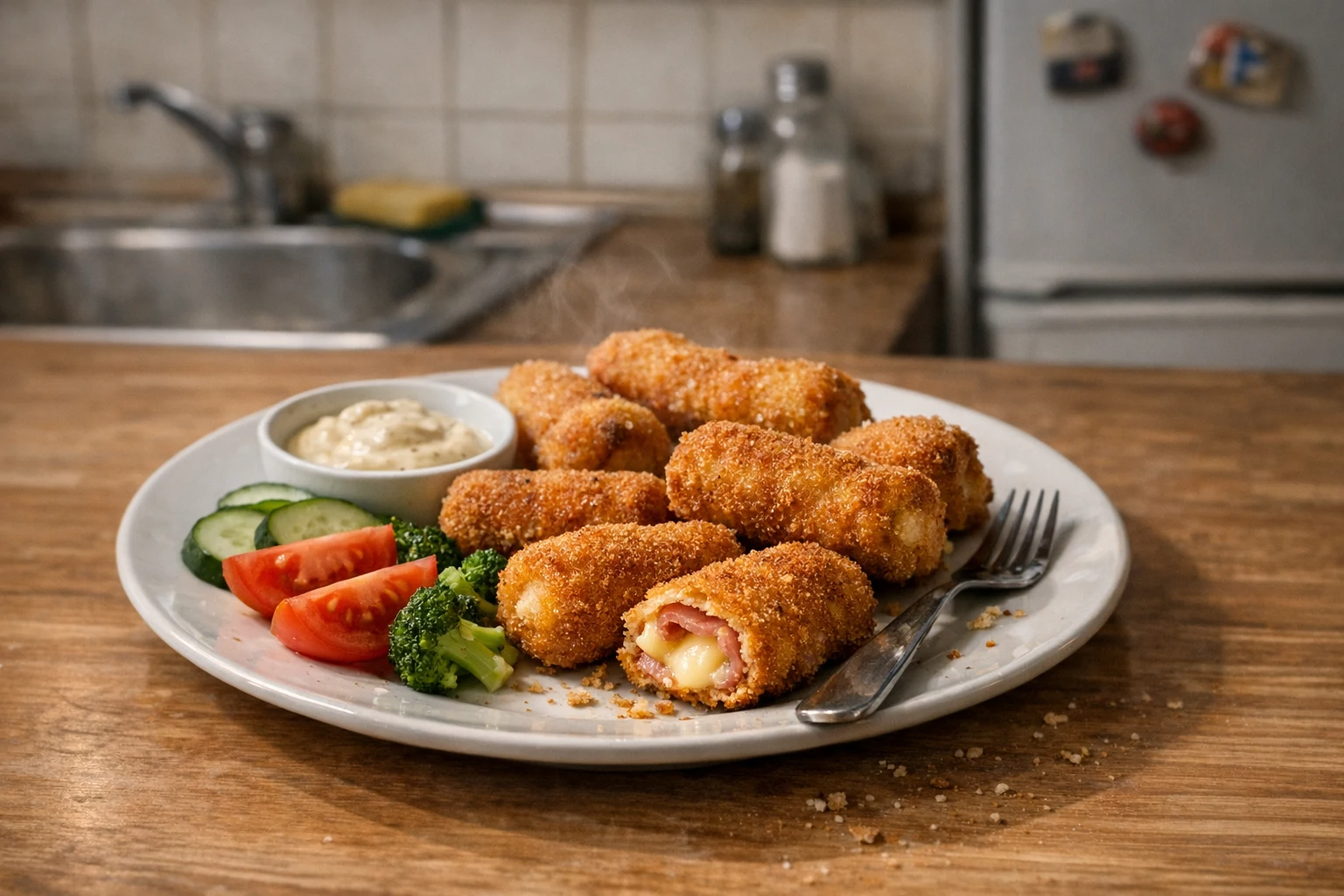 Zwitserse kaasspiesjes met ham