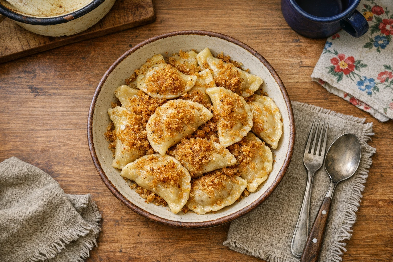 Zelfgemaakte pierogi gevuld met jam