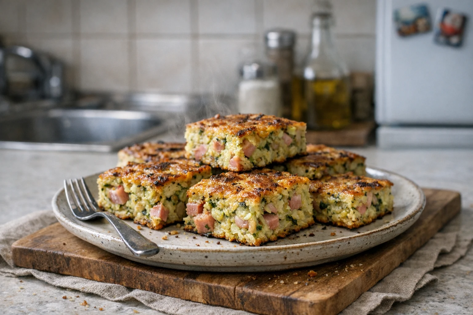 Courgettekoek van de bakplaat