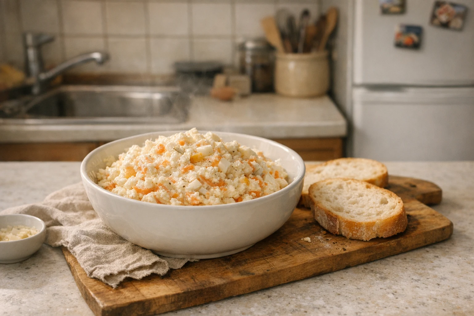 Klassieke hüttenkäsespread
