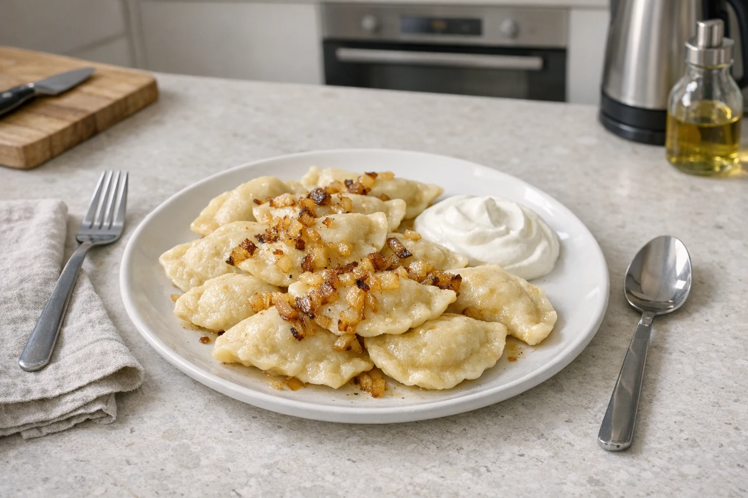 Bryndza-pierogi van aardappeldeeg