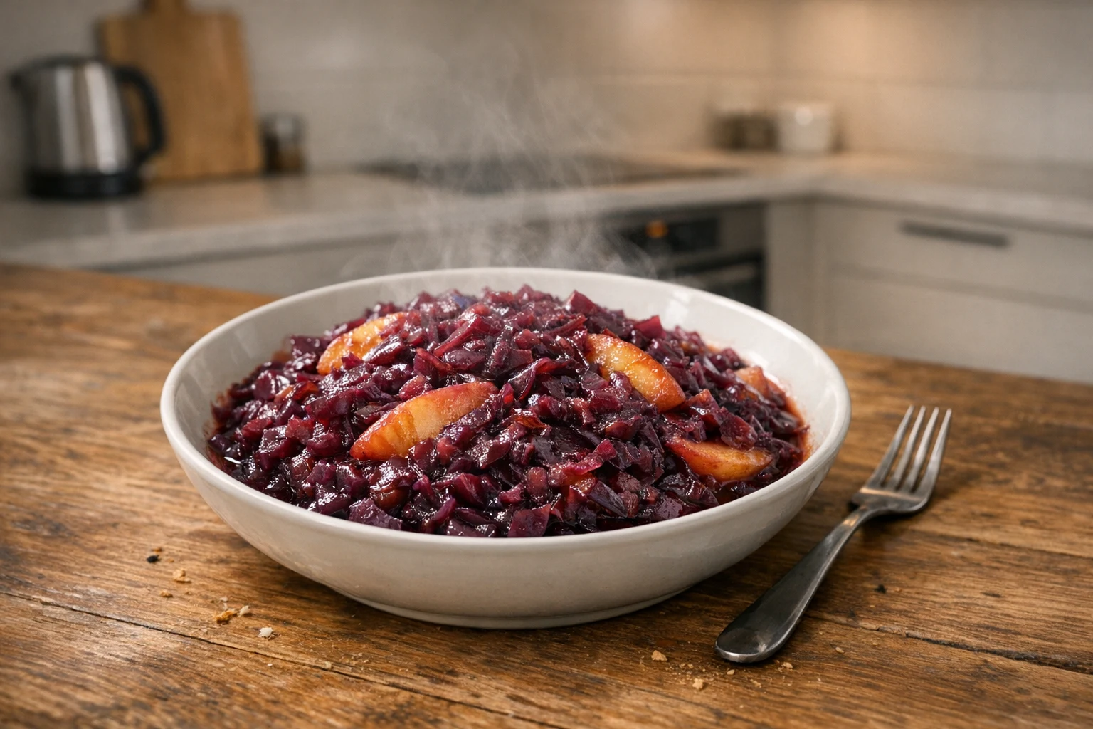 Gestoofde rodekool met appels